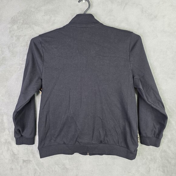 Womens Alfred Dunner Black Brown Animal Print Jacket Full Zip Cotton Blend 14 - Picture 3 of 7